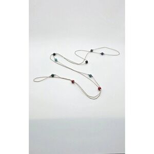 Vintage SILPADA Multi-Stone Station Necklace 925 Sterling Silver 60" Multi-color
